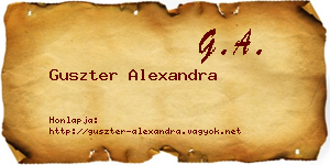 Guszter Alexandra névjegykártya